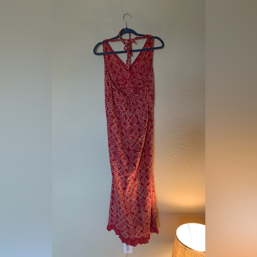 Mata Traders Aurora V Neck Mauve Fit and Flare Dress